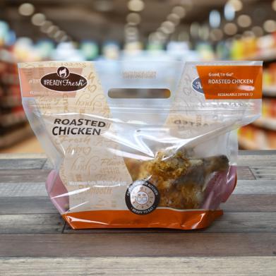 Rotisserie Chicken Bag Medium (MED) 12.75X5.5X8 IN PET CPP #Readyfresh FDA Compliant Bottom Gusset 250/Case