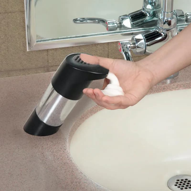 TOPFILL™ Hand Soap Dispenser Black Chrome Plastic Stainless Steel Manual Counter Mount 1/Each