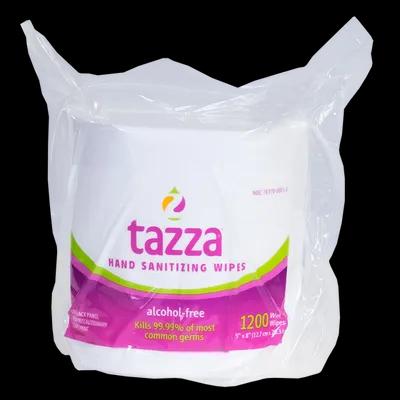 Tazza Hand Sanitizer Wipe 4.3X7.1 IN White Alcohol Free 1200 Sheets/Pack 4 Packs/Case