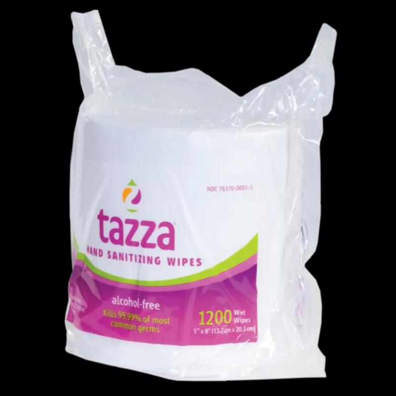 Tazza Hand Sanitizer Wipe 4.3X7.1 IN White Alcohol Free 1200 Sheets/Pack 4 Packs/Case