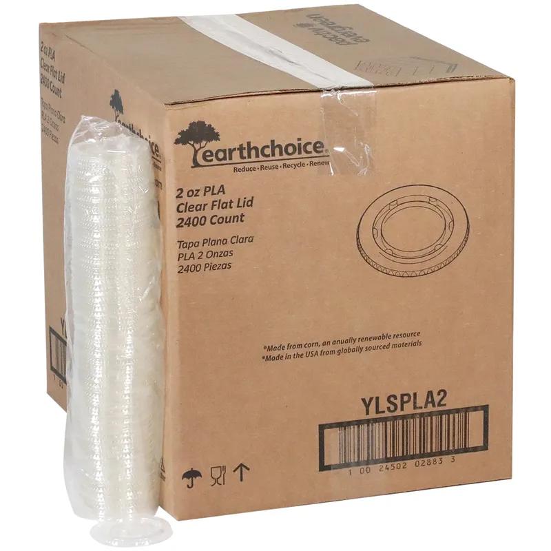 EarthChoice® Lid PLA Clear For 2 OZ Portion Cup 2400/Case