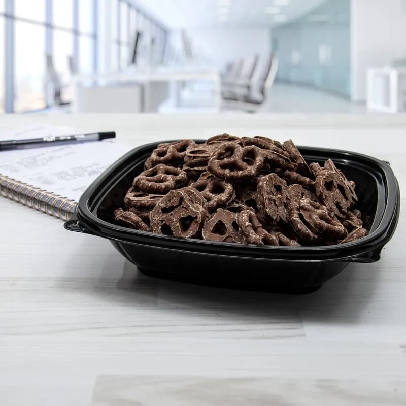 Dart® PresentaBowls Pro® Bowl 32 OZ PP Black Square 63 Count/Pack 4 Packs/Case 252 Count/Case