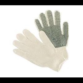 General Purpose Gloves Large (LG) Natural Black Medium Weight Cotton PVC Dotted Knit Grip 300/Case