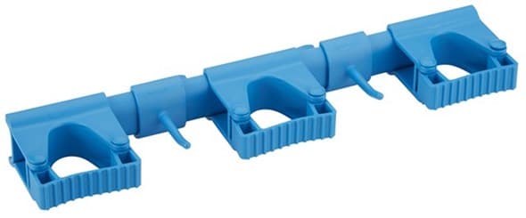 Vikan® Hi-Flex Wall Bracket System 16.5X3.4X1.9 IN Blue PP TPE Rubber Polyamide Hygienic 1/Each