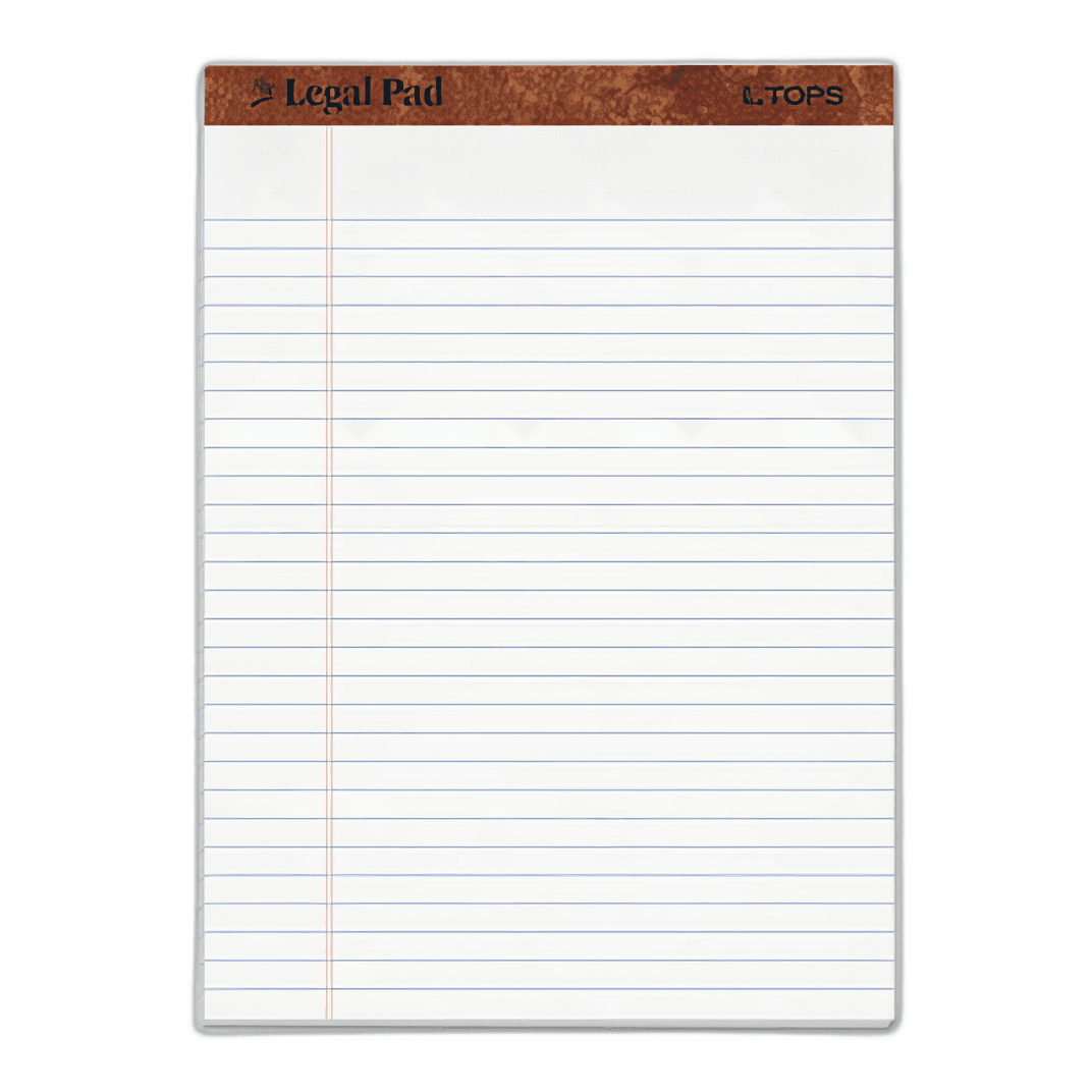 Legal Pad 8.5X11.75 IN White Wide Rule Perforated 12/Dozen