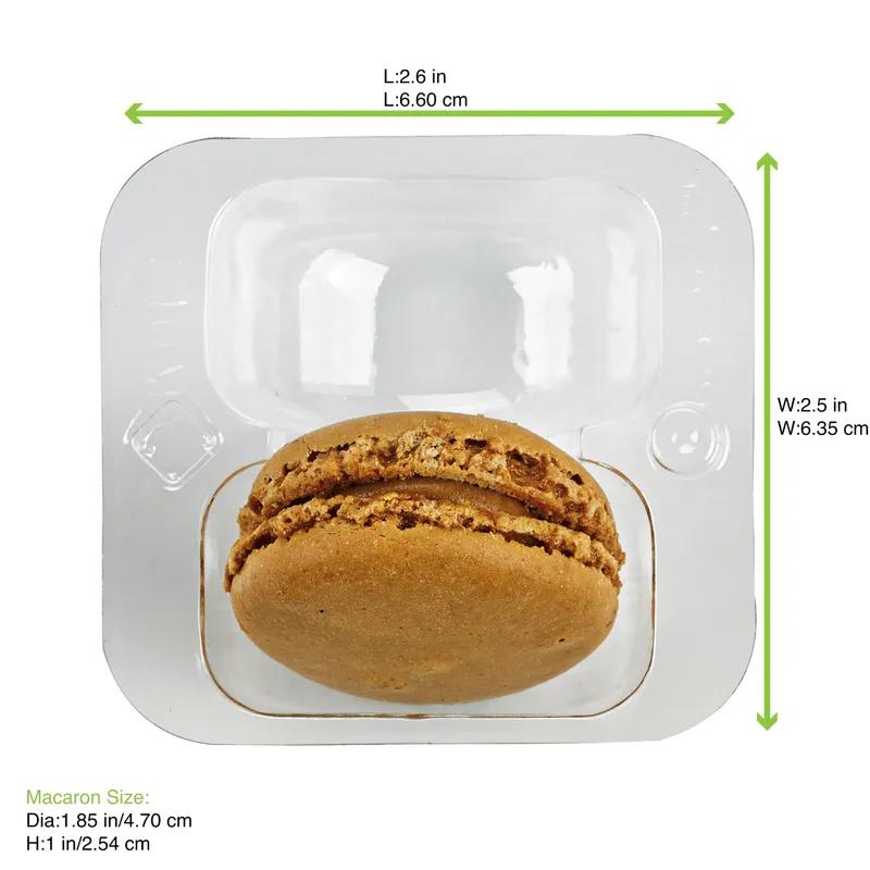 Macaron Container Insert 2 CT 2.5X2.6X1 IN Plastic Clear Clip 50 Count/Pack 5 Packs/Case 250 Count/Case