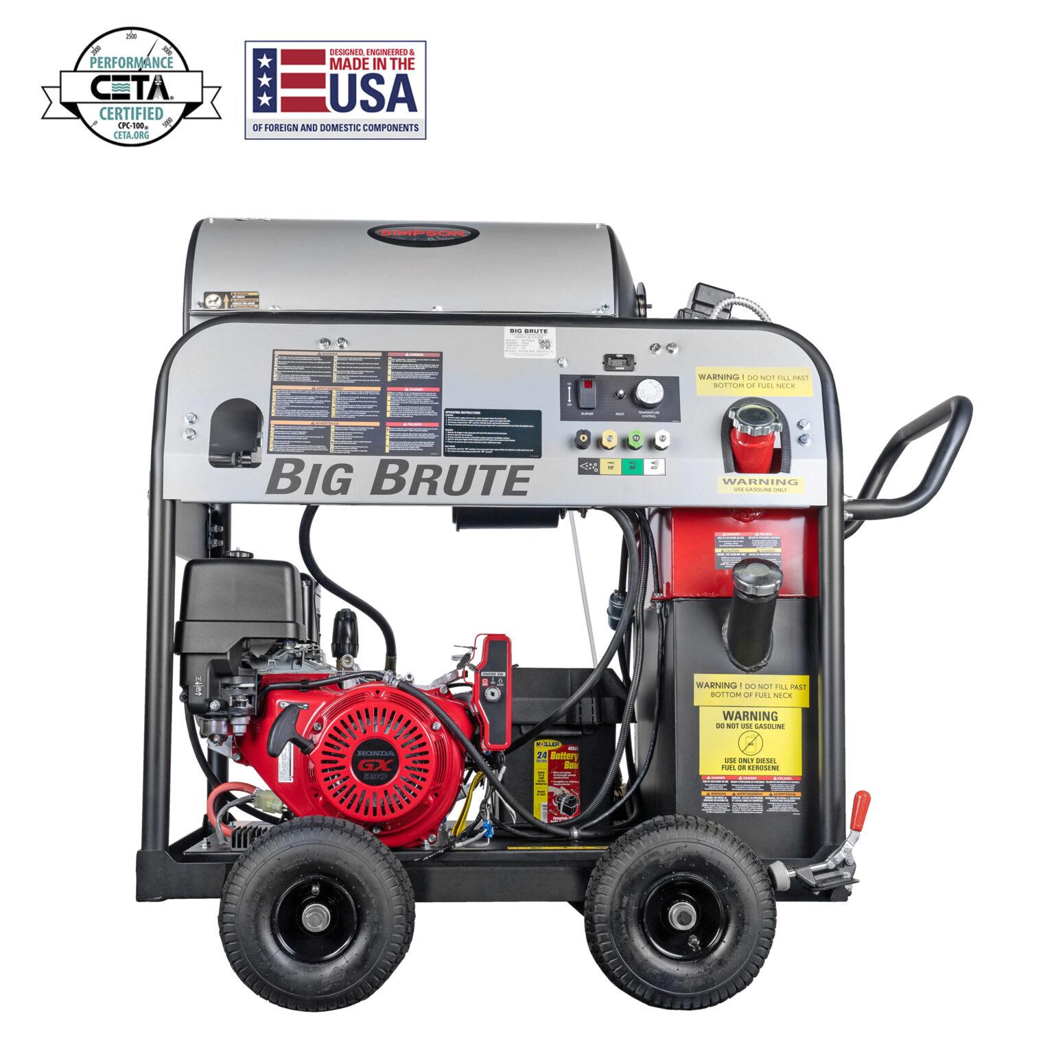 Big Brute Pressure Washer 41.75X31.25X45.25 IN 4000 PSI Hot Water Gas 1/Each