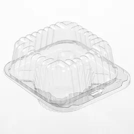 Polar Pak® Muffin Hinged Container With Dome Lid 5.25X5X3.063 IN PET Clear Square 400/Case