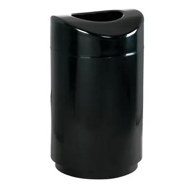 Trash Can 30 GAL Black Metal With Open Lid 1/Each