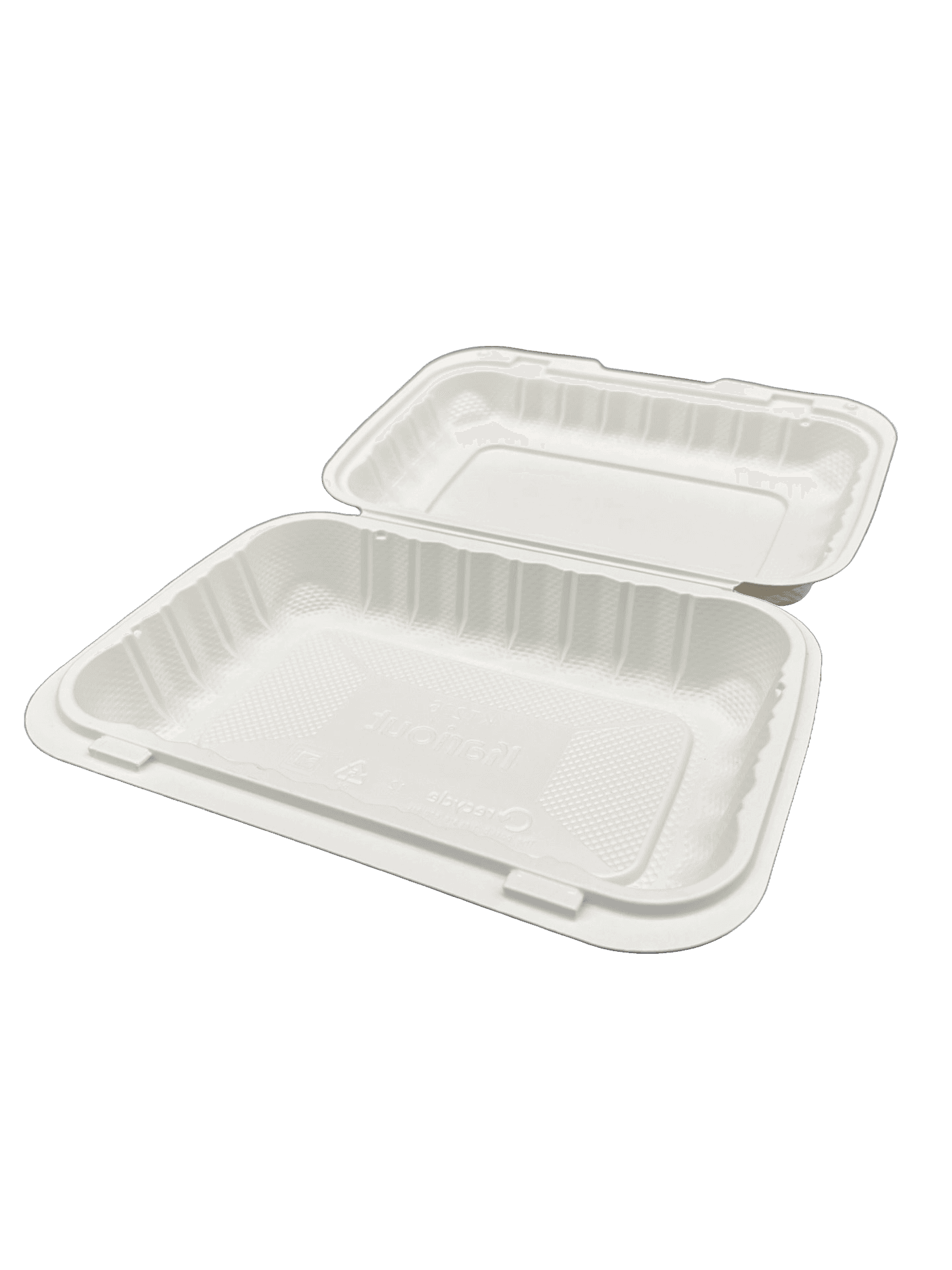 Terrasmart Take-Out Container Hinged 9X3X2 IN White Rectangle 150/Case