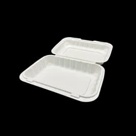 Terrasmart Take-Out Container Hinged 9X3X2 IN White Rectangle 150/Case