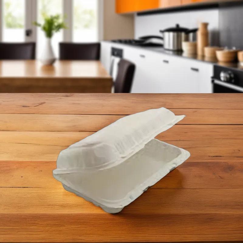 Terrasmart Take-Out Container Hinged 9X3X2 IN White Rectangle 150/Case