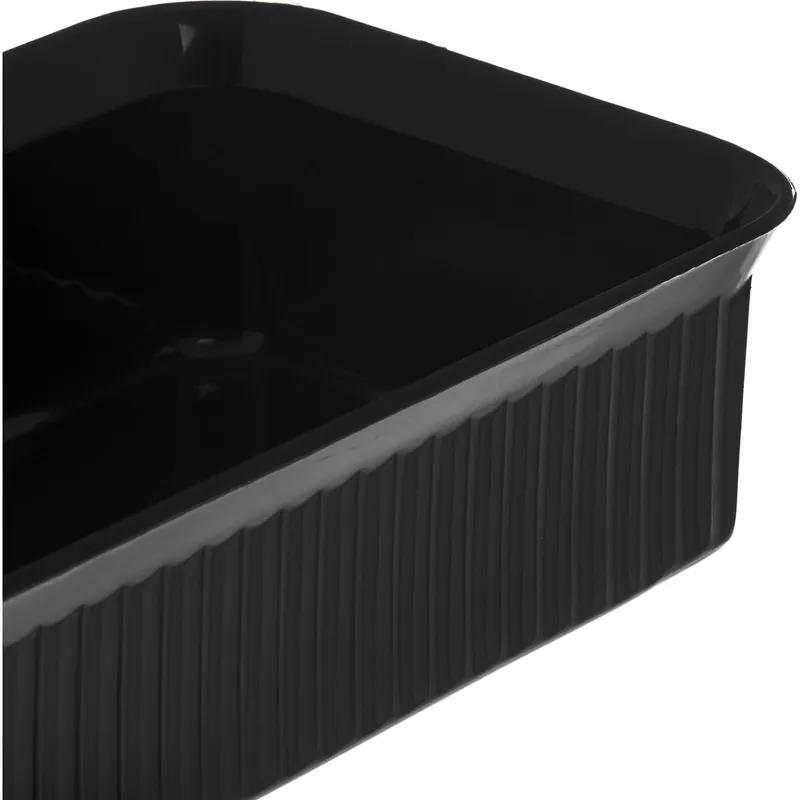 Deliware® Take-Out Box 10.06X6.18X3 IN PP Black Rectangle 12/Case