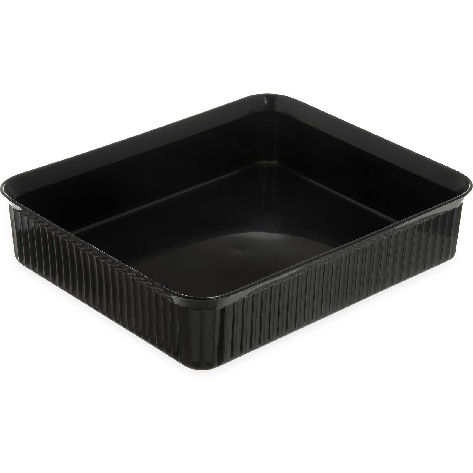 Deliware® Crock 12.43X10.25X3 IN 10 LB PP Black Rectangle 6/Case