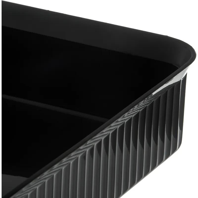 Deliware® Crock 12.43X10.25X3 IN 10 LB PP Black Rectangle 6/Case