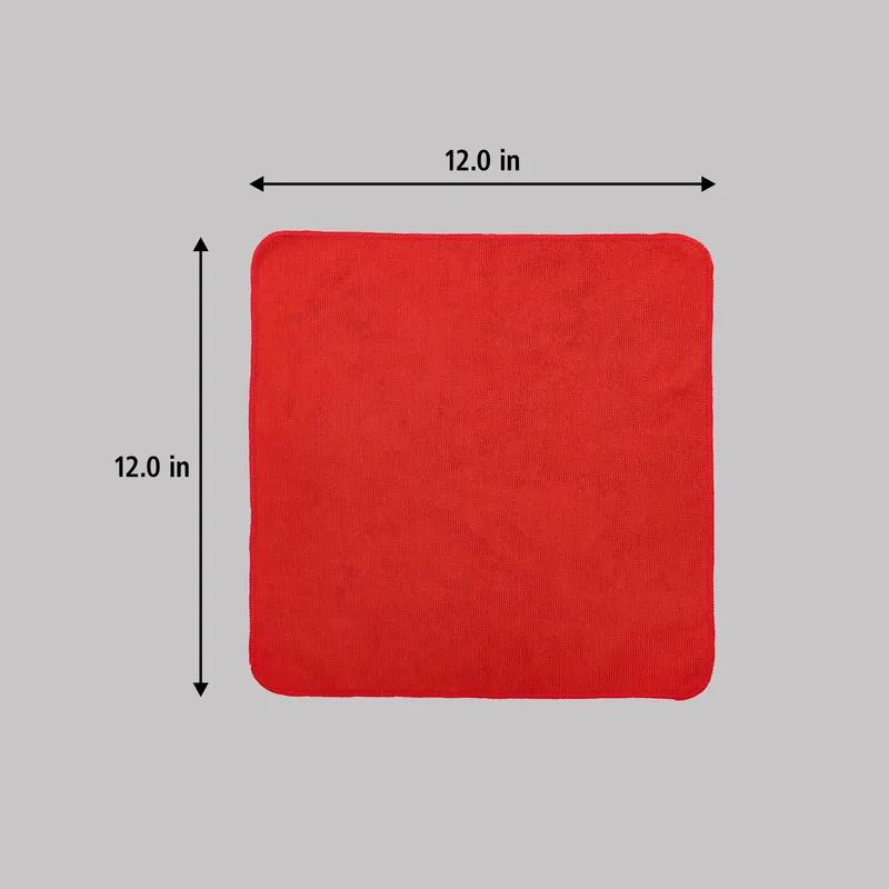Cleaning Cloth 12X12 IN Light Duty Microfiber Red Economy 24/Pack