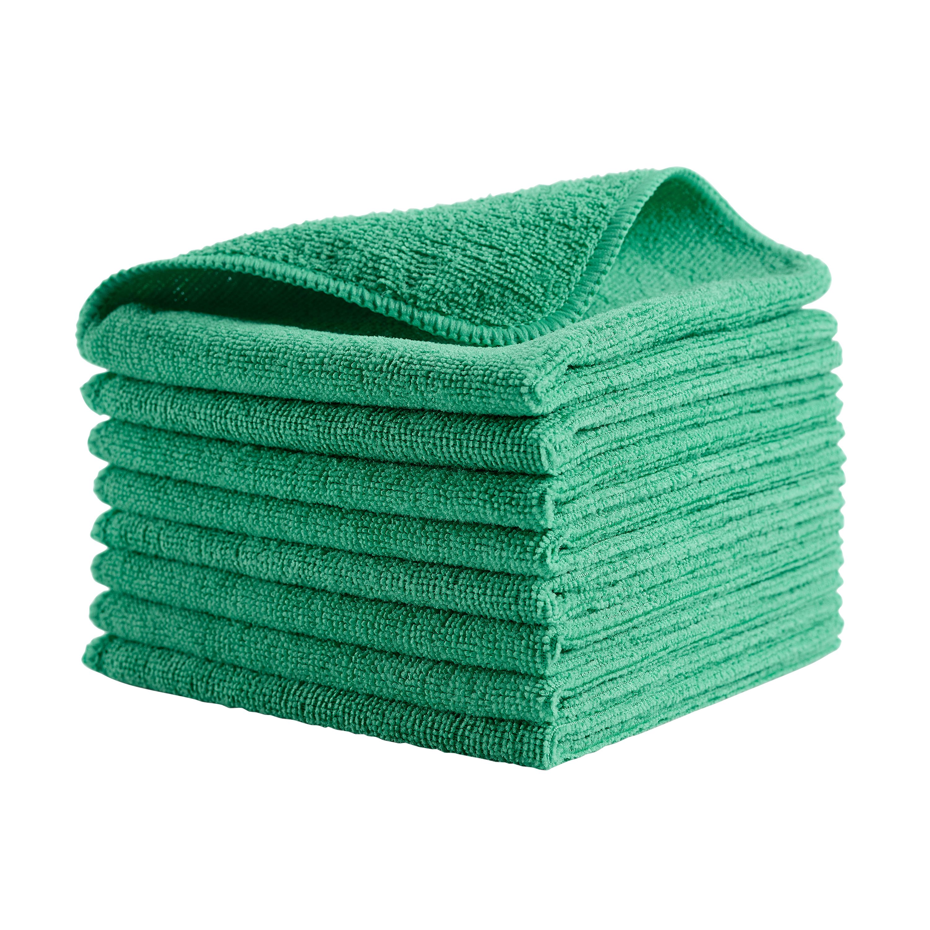 Cleaning Cloth 12X12 IN Light Duty Microfiber Green Economy 24/Pack