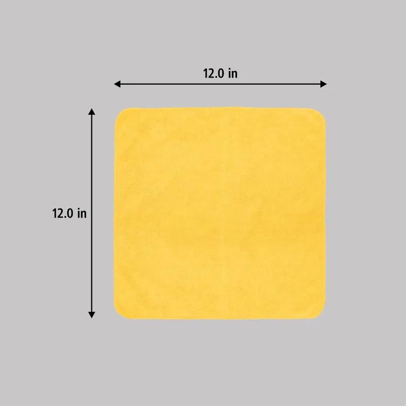 Cleaning Cloth 12X12 IN Light Duty Microfiber Yellow Economy 24/Pack
