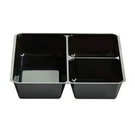 Take-Out Container Insert 5.12X5.12X1 IN 3 Compartment Plastic Black 600/Case