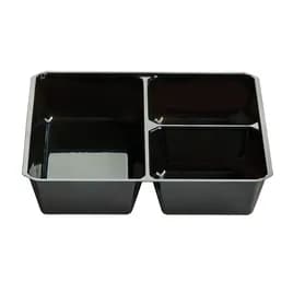 Fresh 'n Clear® GoCube® Take-Out Container Insert 5.12X5.12X1 IN 3 Compartment PET Black 600/Case