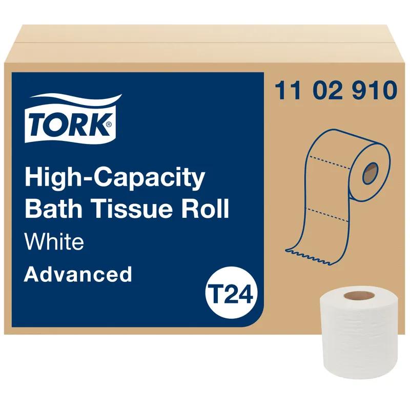 Tork Toilet Paper & Tissue Roll T24 3.75X3.94 IN 625 FT 1PLY White High Capacity Refill Advanced 2000 Sheets/Roll