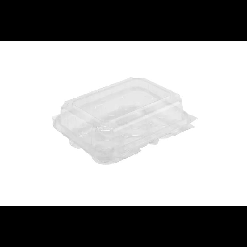 Cupcake Mini Muffin Hinged Container With Dome Lid 6.625X5.25X2.375 IN 6 Compartment Plastic Clear Rectangle 250/Case