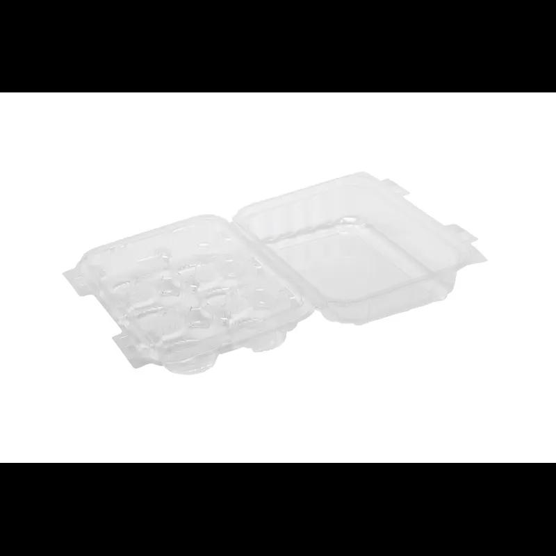 Cupcake Mini Muffin Hinged Container With Dome Lid 6.625X5.25X2.375 IN 6 Compartment Plastic Clear Rectangle 250/Case