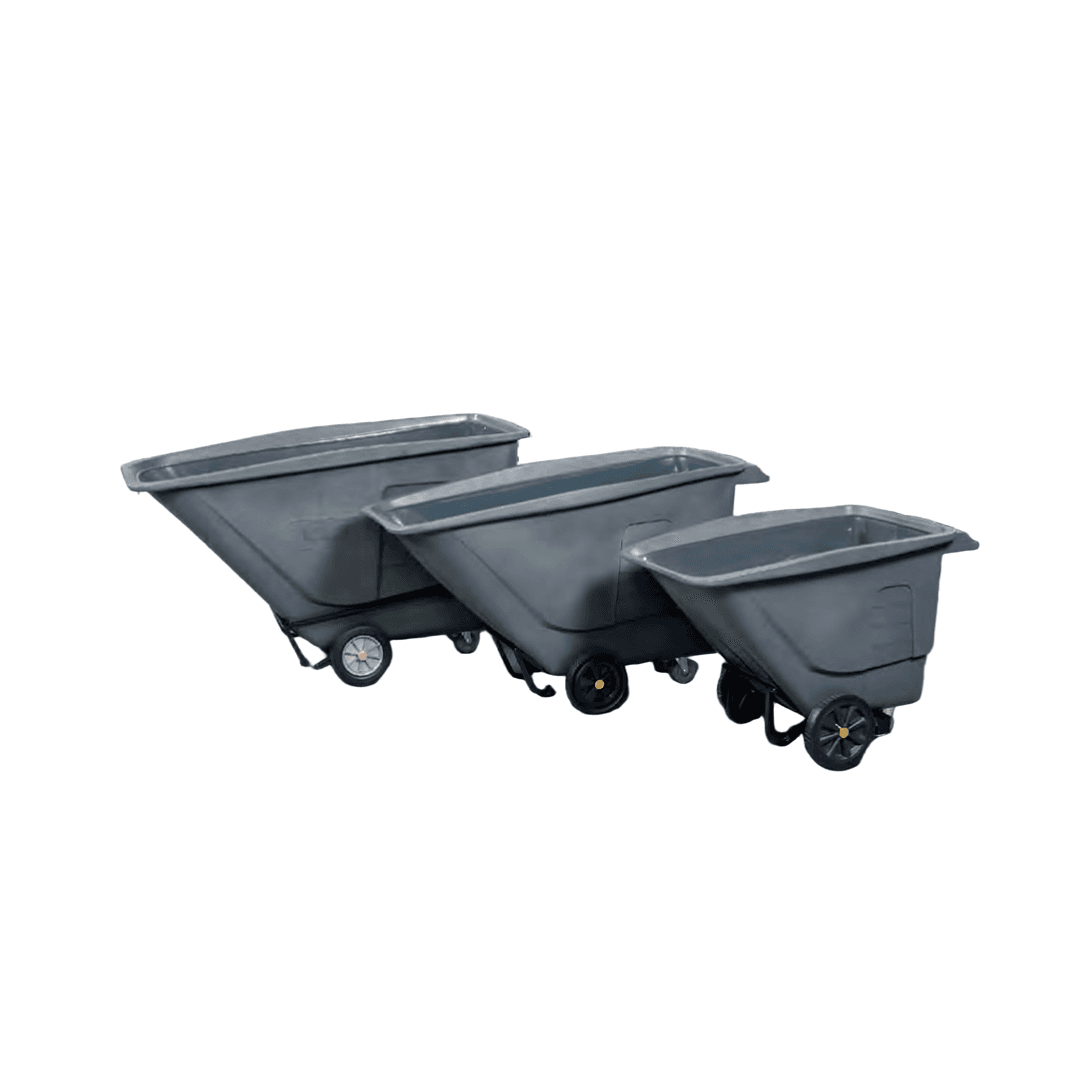 Utility Tilt Truck 1.5 Cubic Yard Gray Plastic Heavy Duty 2000 lb Load Rating With Handle No Lid 1/Each