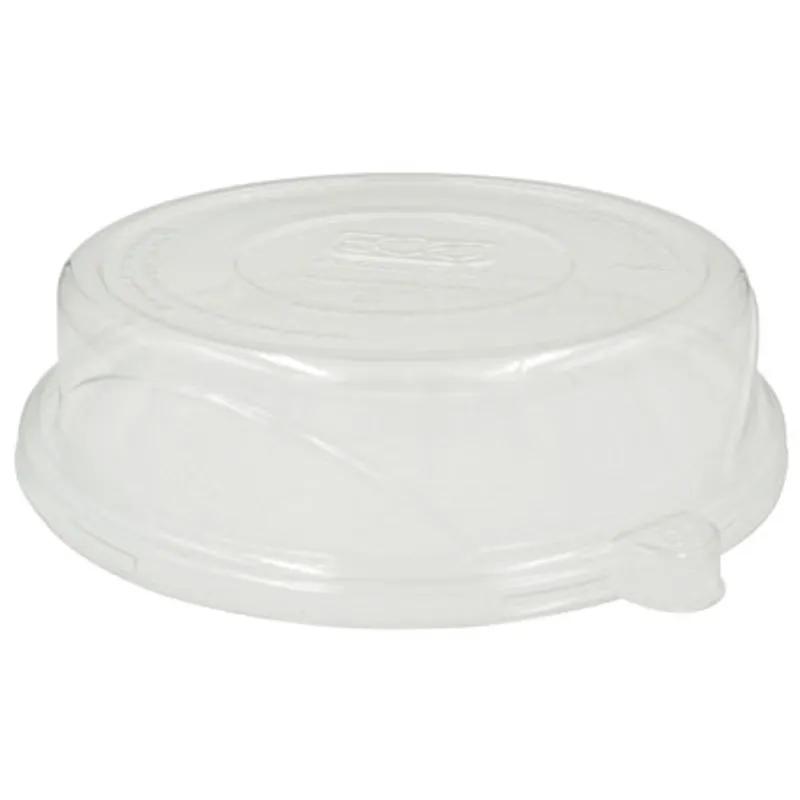 Lid Dome 9X1.5 IN 1 Compartment RPET Clear Round For Plate Unhinged 300/Case