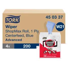 Tork ShopMax Cleaning Wipe 13X9 IN 216.667 FT Paper Blue Refill Centerfeed 200 Sheets/Roll 4 Rolls/Case 800 Sheets/Case