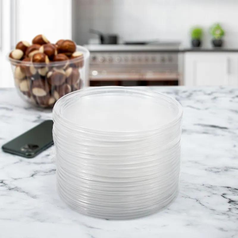 Dart® PresentaBowls® Lid Flat 7.3X0.4 IN 1 Compartment OPS Clear For 64 OZ Container Unhinged 63 Count/Pack 4 Packs/Case