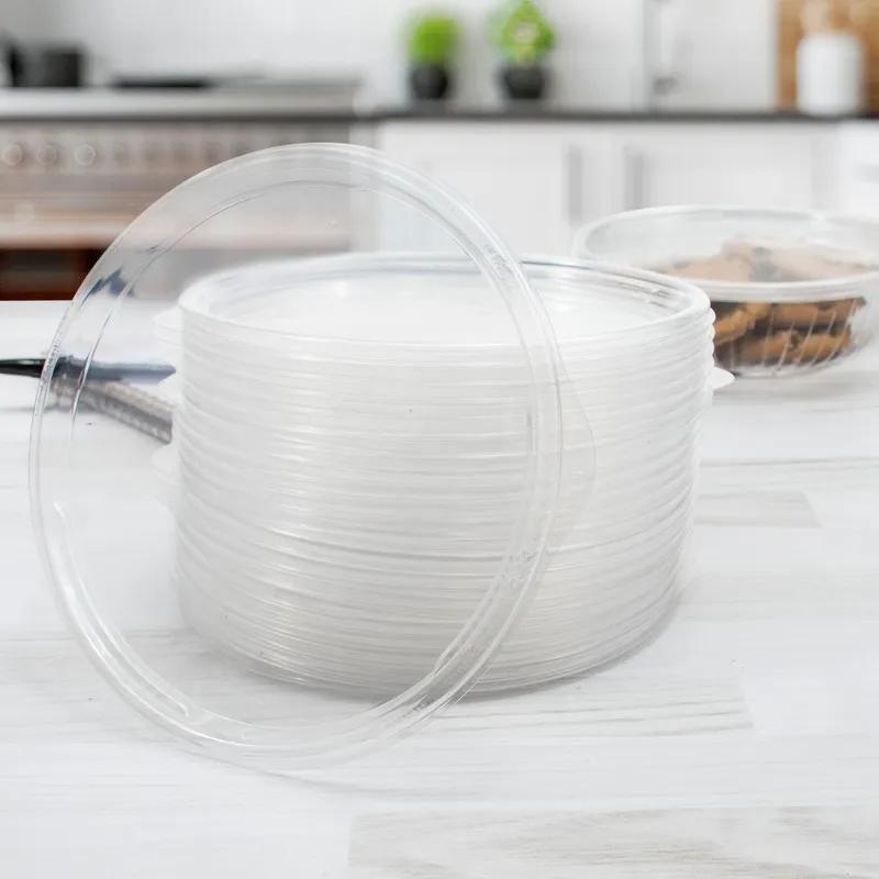 Dart® PresentaBowls® Lid Flat 7.3X0.4 IN 1 Compartment OPS Clear For 64 OZ Container Unhinged 63 Count/Pack 4 Packs/Case