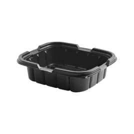 Crisp Food Technologies® Take-Out Container Base 7X6 IN Plastic Black Microwave Safe 400/Case
