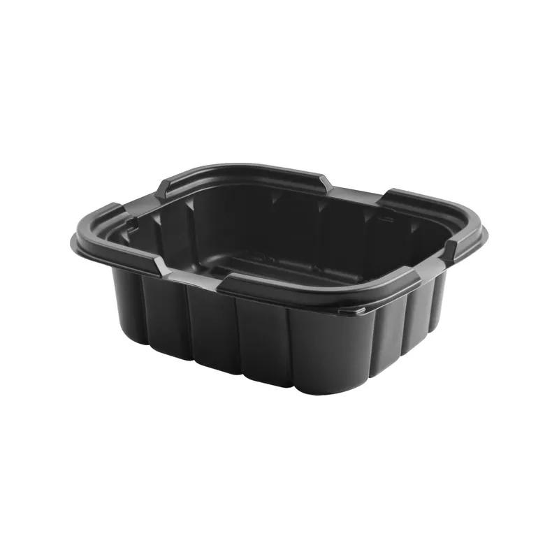 Crisp Food Technologies® Take-Out Container Base 7X6 IN Plastic Black Microwave Safe 400/Case