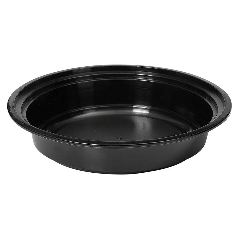 Victoria Bay Take-Out Container Base & Lid Combo 24 OZ PP Black Clear Round Shallow Microwave Safe 150/Case