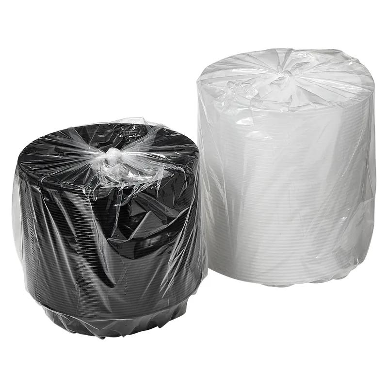 Victoria Bay Take-Out Container Base & Lid Combo 24 OZ PP Black Clear Round Shallow Microwave Safe 150/Case