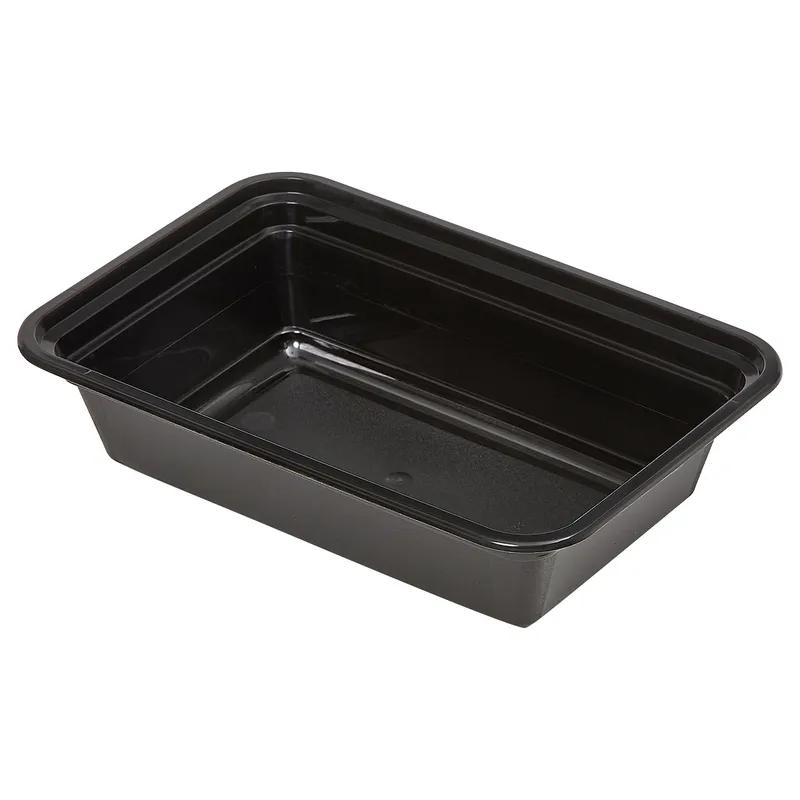 Victoria Bay Take-Out Container Base & Lid Combo 24 OZ PP Black Clear Rectangle Shallow Microwave Safe 150/Case