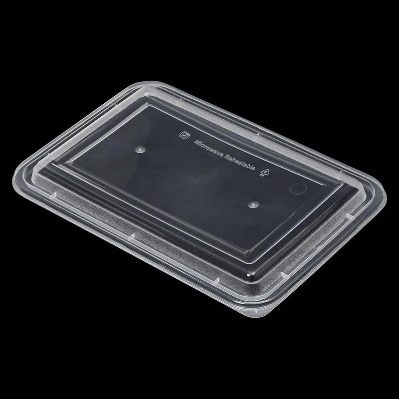 Victoria Bay Take-Out Container Base & Lid Combo 28 OZ PP Black Clear Rectangle Shallow Microwave Safe 150/Case