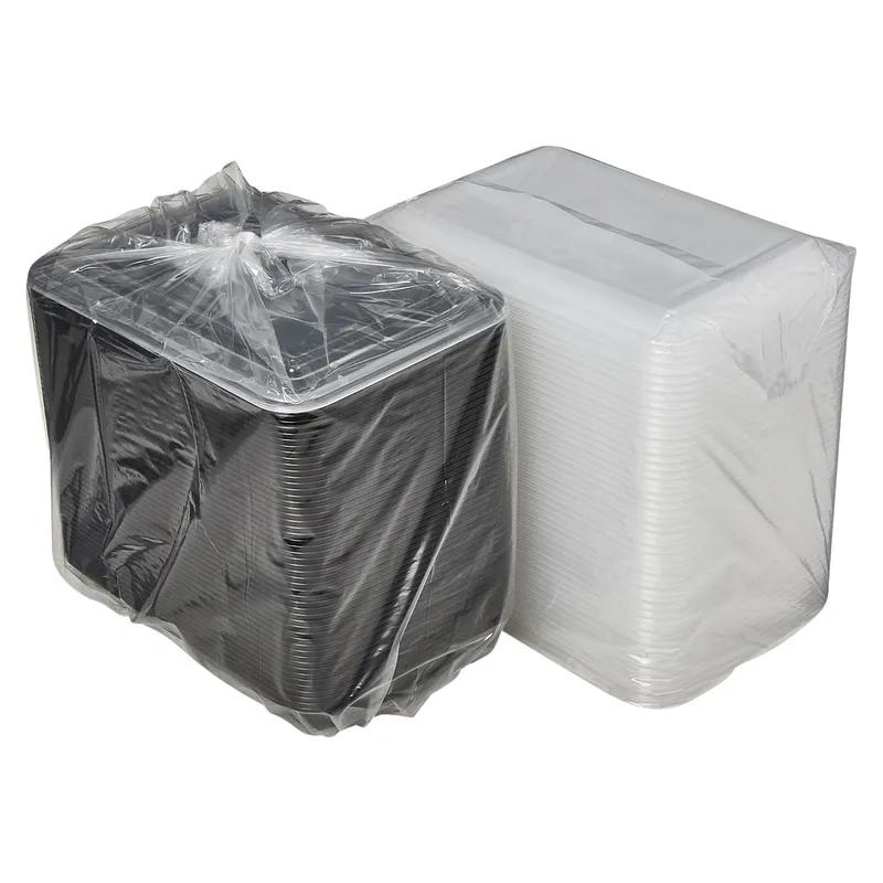 Victoria Bay Take-Out Container Base & Lid Combo 28 OZ PP Black Clear Rectangle Shallow Microwave Safe 150/Case