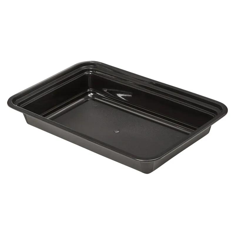Victoria Bay Take-Out Container Base & Lid Combo 28 OZ PP Black Clear Rectangle Shallow Microwave Safe 150/Case