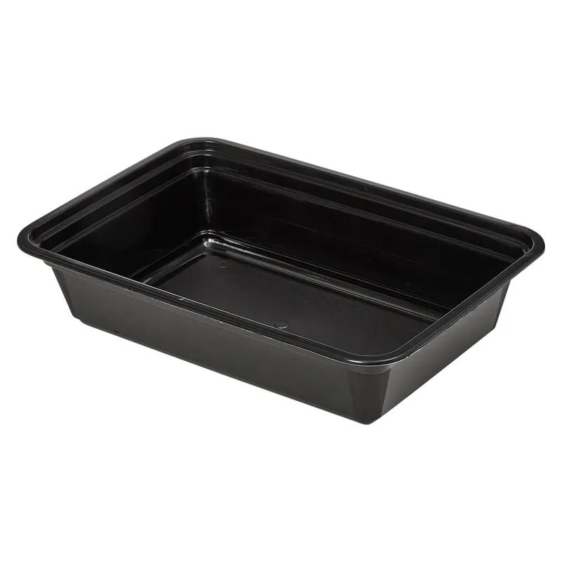 Victoria Bay Take-Out Container Base & Lid Combo 38 OZ PP Black Clear Rectangle Shallow Microwave Safe 150/Case