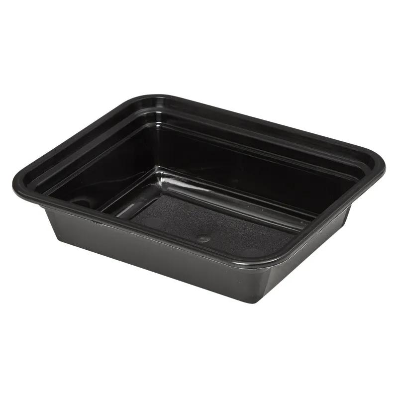 Victoria Bay Take-Out Container Base & Lid Combo 12 OZ PP Black Clear Rectangle Shallow Microwave Safe 150/Case