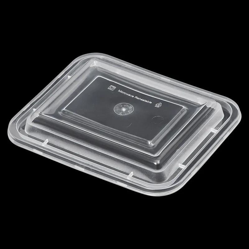 Victoria Bay Take-Out Container Base & Lid Combo 12 OZ PP Black Clear Rectangle Shallow Microwave Safe 150/Case
