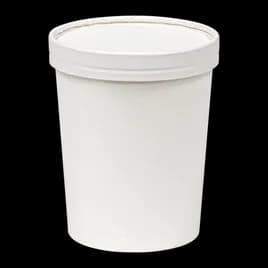 Soup Food Container Base & Lid Combo With Paper Lid 32 OZ SBS Paperboard White Leak Resistant 250/Case