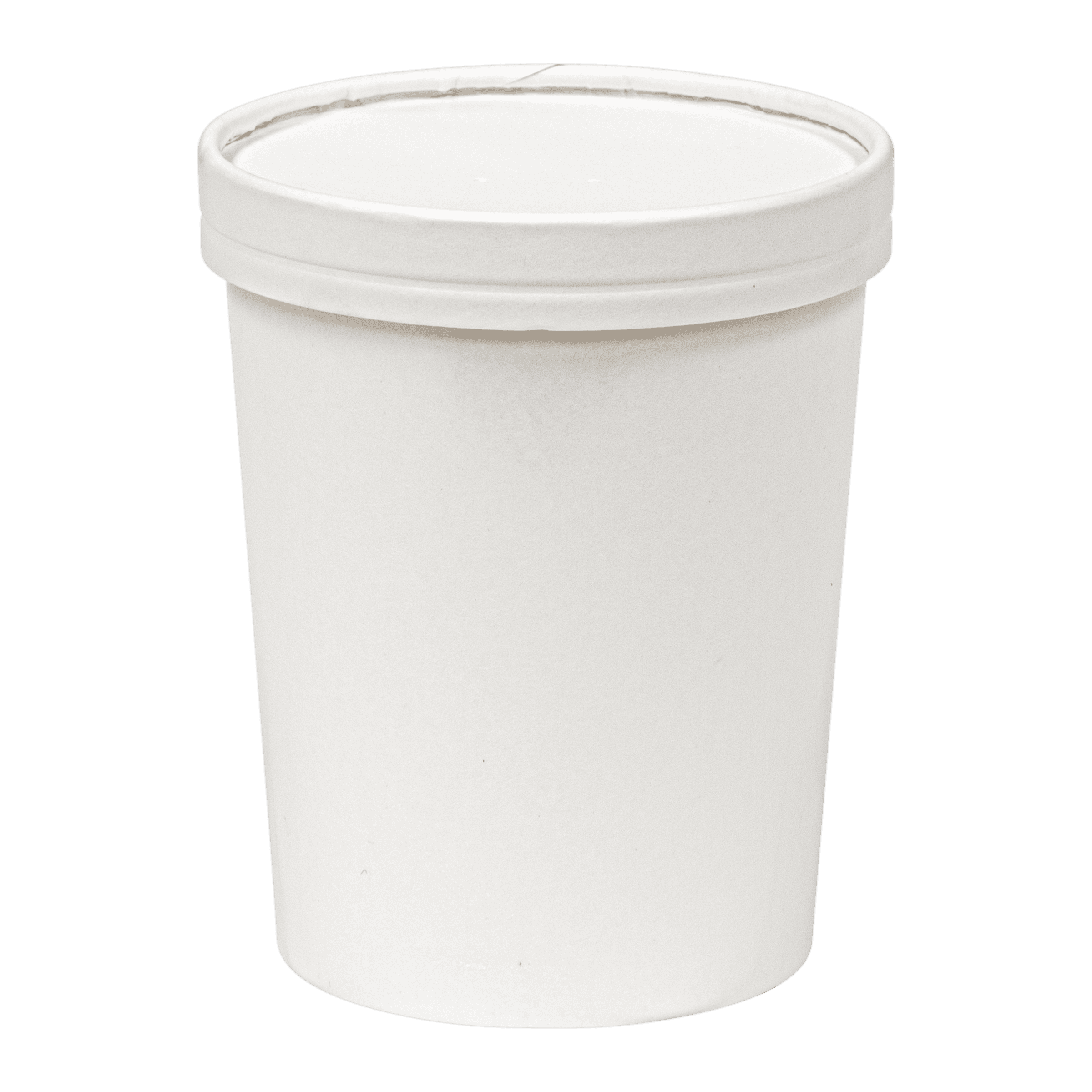 Soup Food Container Base & Lid Combo With Paper Lid 32 OZ SBS Paperboard White Leak Resistant 250/Case