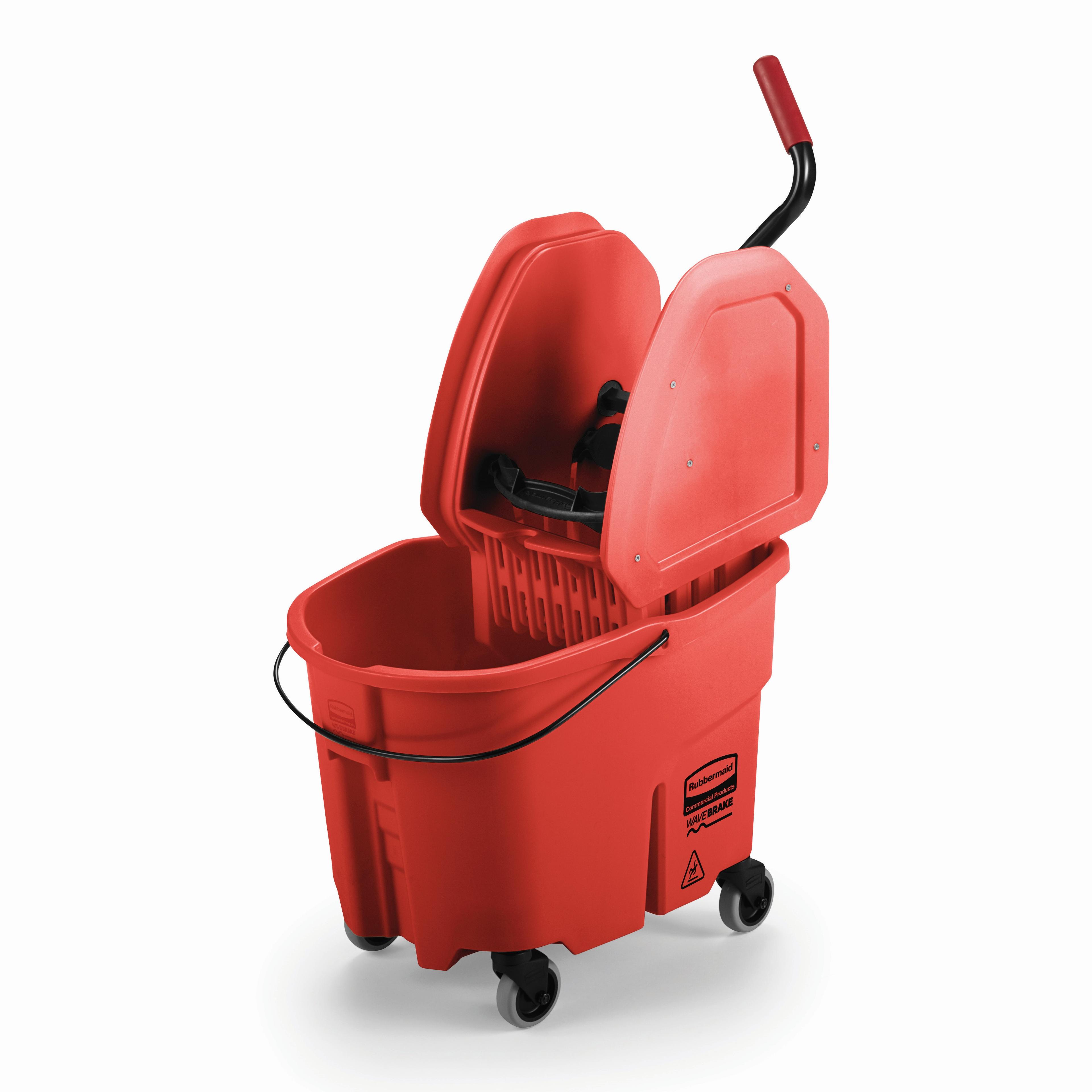 Mop Bucket & Wringer 20.31X16.44X21.63 IN 35 QT Plastic Red Down Press Combo 1/Each