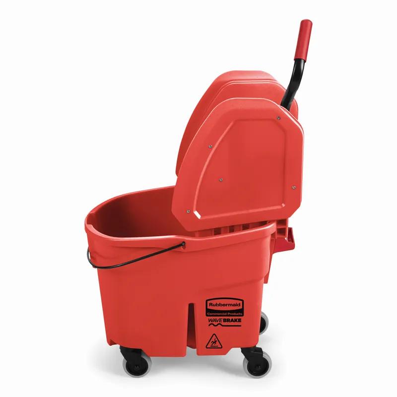 Mop Bucket & Wringer 20.31X16.44X21.63 IN 35 QT Plastic Red Down Press Combo 1/Each