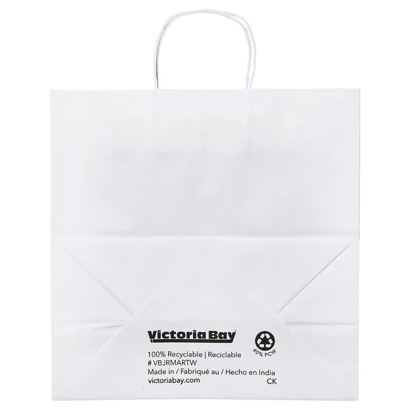 Victoria Bay Shopper Bag 13X7X13 IN Paper White Gusset 250/Case