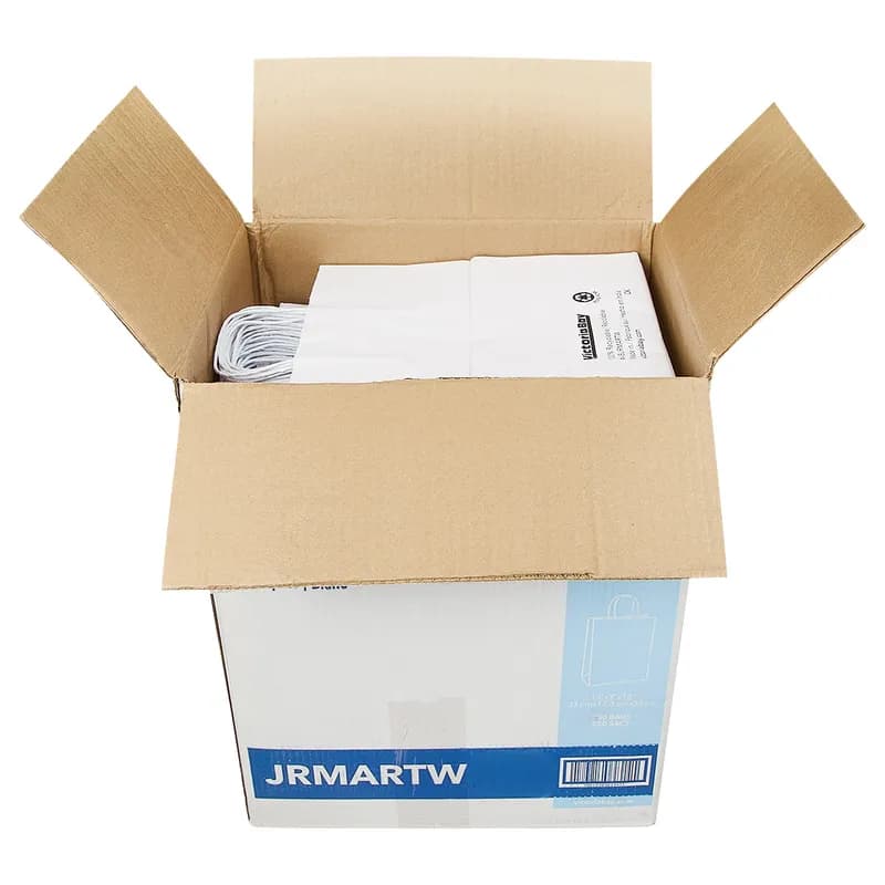 Victoria Bay Shopper Bag 13X7X13 IN Paper White Gusset 250/Case