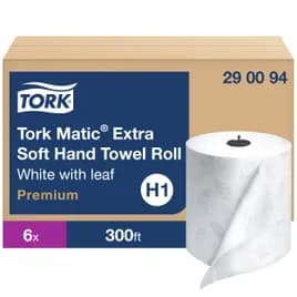 Tork Matic® Roll Paper Towel H1 7.7IN X300FT 2PLY White Embossed Refill 1 Count/Pack 6 Packs/Case 6 Count/Case